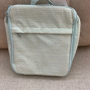Striped Cream and Gray lunch bag